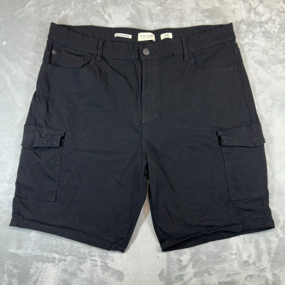 Scott James Cargo Shorts Mens W38 Black Strive for Authenticity Stretch Pockets